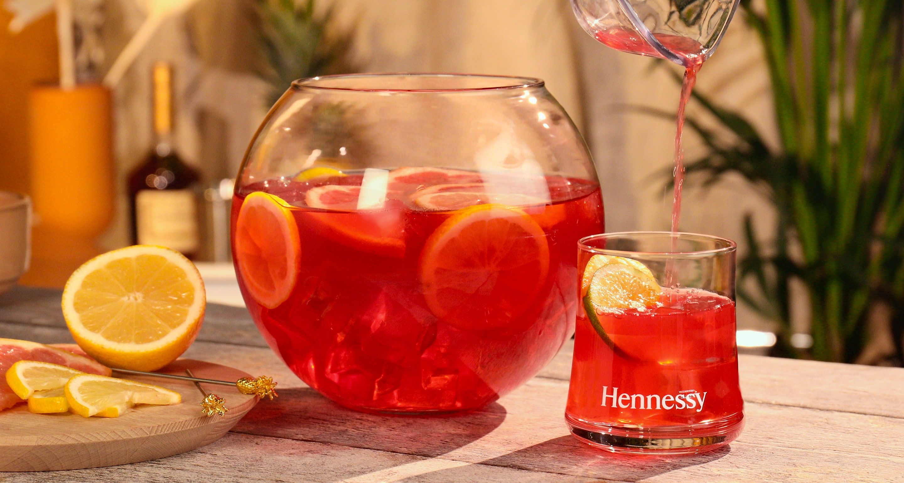 Hennessy sunset punch cocktail